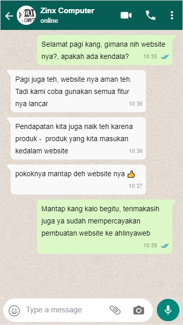 Testimoni whatsapp run