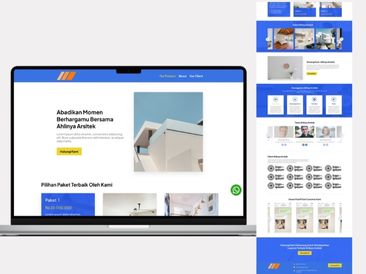 Preview tampilan template website untuk Arsitek V1