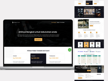 Preview tampilan template website untuk Bengkel V2