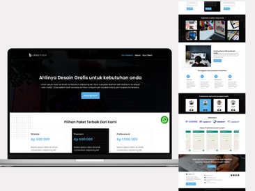 Preview tampilan template website untuk Desain Grafis V2