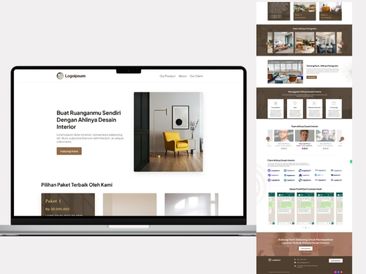 Preview tampilan template website untuk Desain Interior V1