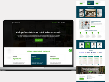 Preview tampilan template website untuk Desain Interior V2