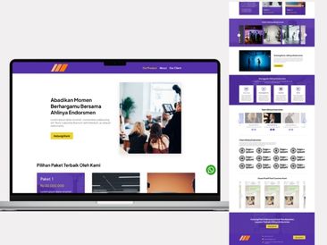 Preview tampilan template website untuk Endorsmen V1