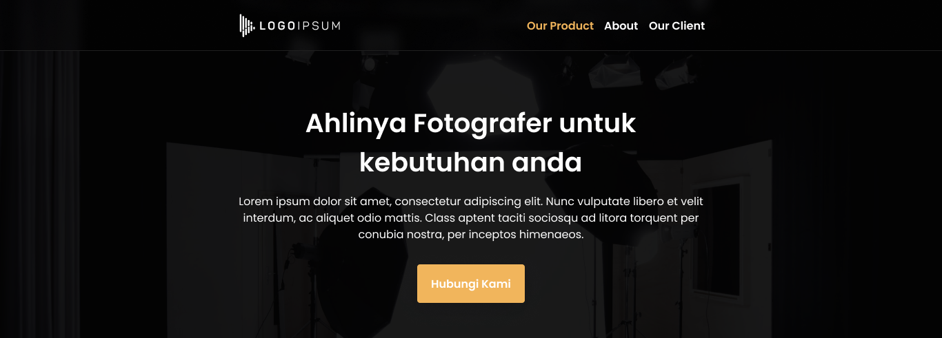 Preview tampilan template website untuk Fotografer V2