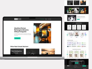 Preview tampilan template website untuk Fotografer V1