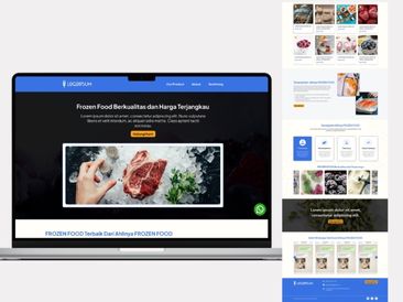Preview tampilan template website untuk Frozen Food V1