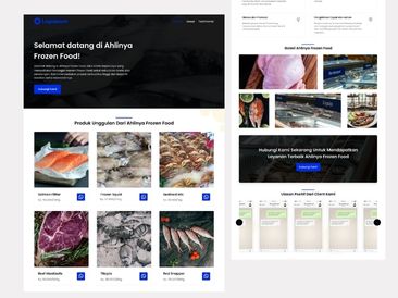 Preview tampilan template website untuk Produk Frozen Food V3