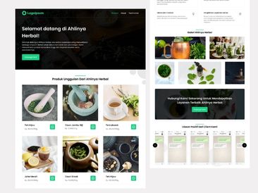 Preview tampilan template website untuk Produk Herbal V3