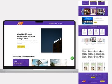 Preview tampilan template website untuk Hotel V1
