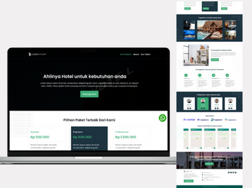 Preview tampilan template website untuk Hotel V2