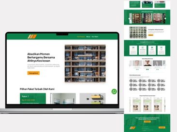 Preview tampilan template website untuk Kos Kosan