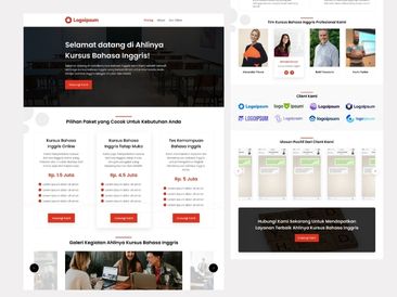 Preview tampilan template website untuk Jasa Kursus Bahasa Inggris - Versi 3