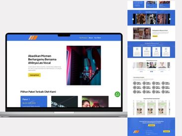 Preview tampilan template website untuk Les Vocal V1