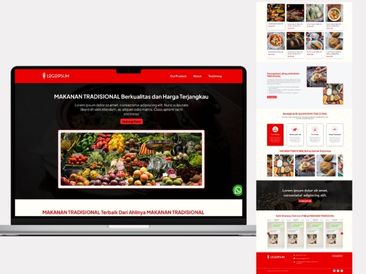 Preview tampilan template website untuk Makanan Tradisional V1