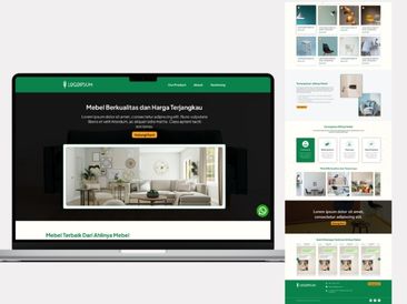 Preview tampilan template website untuk Mebel V1