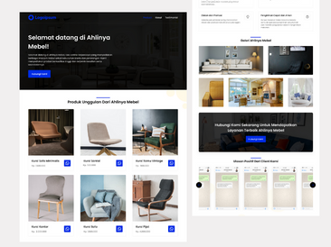 Preview tampilan template website untuk Produk Membel V3