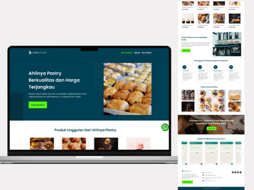 Preview tampilan template website untuk Pastry V2