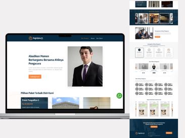Preview tampilan template website untuk Pengacara V1