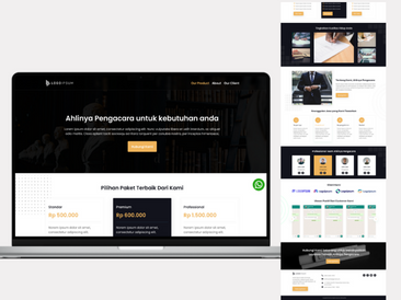Preview tampilan template website untuk Pengacara V2