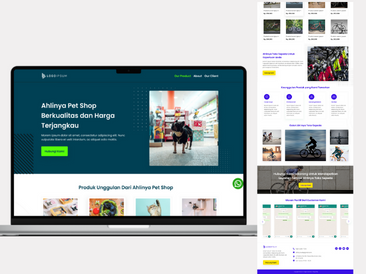 Preview tampilan template website untuk Pet Shop V2