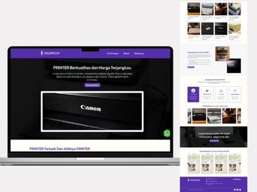 Preview tampilan template website untuk Printer V1