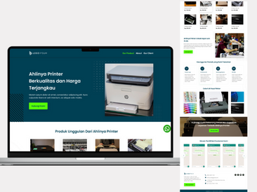 Preview tampilan template website untuk Printer V2