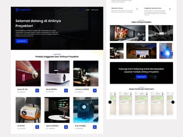Preview tampilan template website untuk Produk Proyektor V3