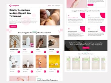 Preview tampilan template website untuk Reseller Salon Kecantikan V3
