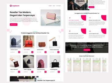 Preview tampilan template website untuk Reseller Tas V3