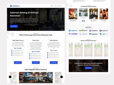 Preview tampilan template website untuk Jasa Restoran V3