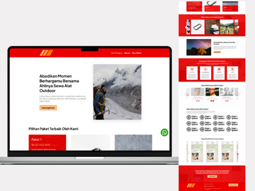 Preview tampilan template website untuk Sewa Alat Outdoor V1