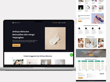 Preview tampilan template website untuk Skincare V2