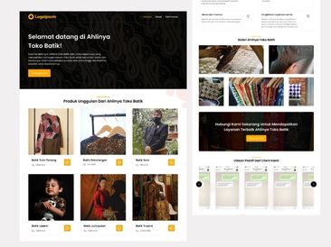 Preview tampilan template website untuk Produk Toko Batik V3