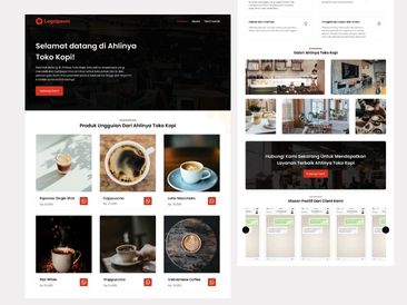 Preview tampilan template website untuk Produk Toko Kopi V3