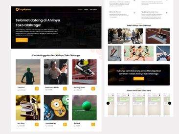 Preview tampilan template website untuk Produk Toko Olahraga V3