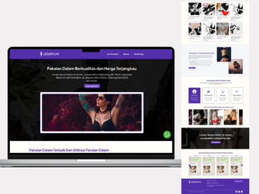 Preview tampilan template website untuk Toko Pakaian Dalam V1