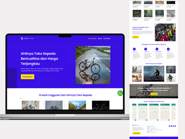 Preview tampilan template website untuk Toko Sepeda V2