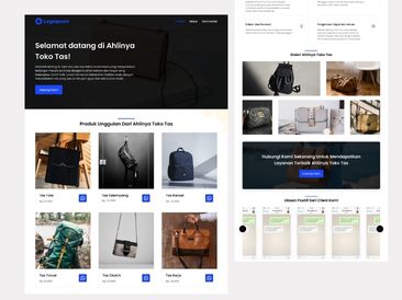 Preview tampilan template website untuk Produk Toko Tas V3