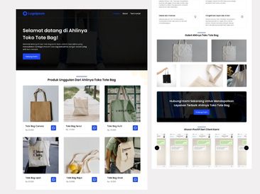 Preview tampilan template website untuk Produk Toko Tote Bag V3