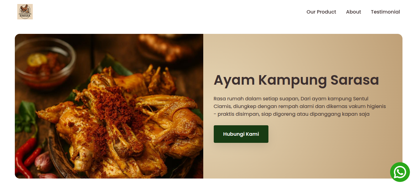 Website Ayam Kampung Sarasa